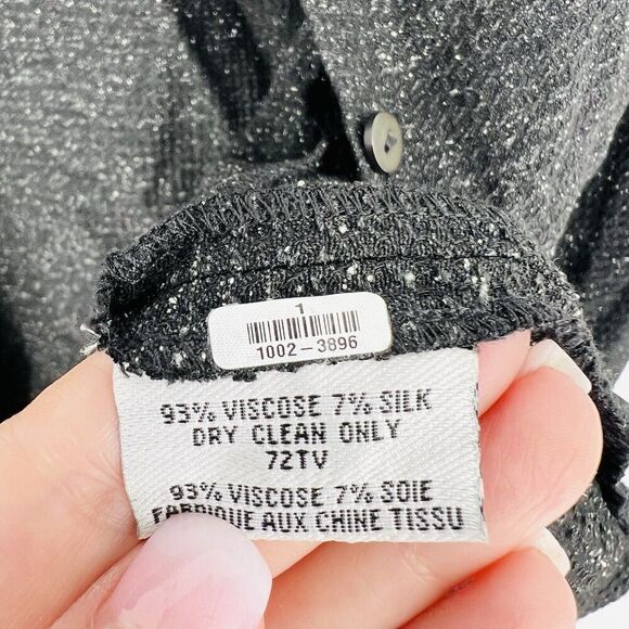 Eileen Fisher Black Silk Blend Button Down Blouse Size Small - Picture 4 of 4